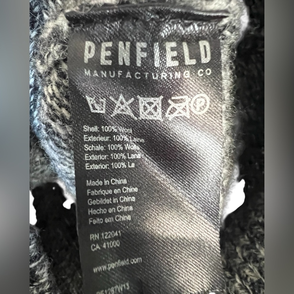 Penfield Black and Gray wool Knit sweater with front button and collar sz medium - Picture 6 of 6